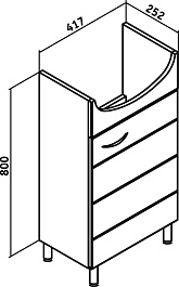 Runo Мебель для ванной Кипарис 45 – фотография-4