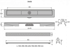 BERGES Wasserhaus Душевой лоток B1 Antik 500 090123 хром глянец – фотография-9