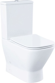 Aquanet Унитаз-компакт Fine Rimless FINE-C Soft Close безободковый с сиденьем микролифт и бачком белый – фотография-1