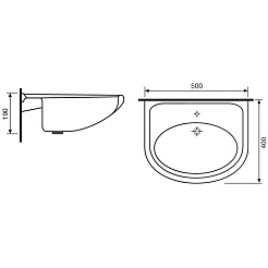 Лобня Раковина "Браво" с отверстием под смеситель 031902 – фотография-2