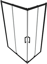 Triton Душевой уголок Фикс-Блэк 120x90 стекло прозрачное профиль черный матовый – фотография-3