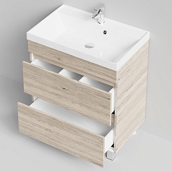 Водолей Тумба с раковиной Бест 70 ореховый дубослив светлый – фотография-5