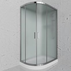 Frank Душевая кабина F411R M Brilliant без крыши профиль хром стекло матовое – фотография-1