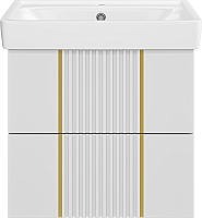 Brevita Тумба под раковину Vega 60 подвесная белая/золото