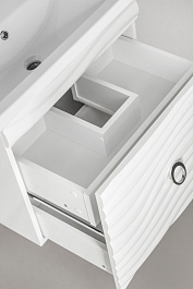 Style Line Тумба с раковиной Вероника 60 Люкс (Como) подвесная белая – фотография-5