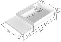 СанТа Тумба с раковиной под стиральную машину Лондон 90 R белая – фотография-10