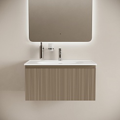 Sancos Тумба с раковиной Code 80 серо-бежевая раковина Sabo 80 CN13002 – фотография-2