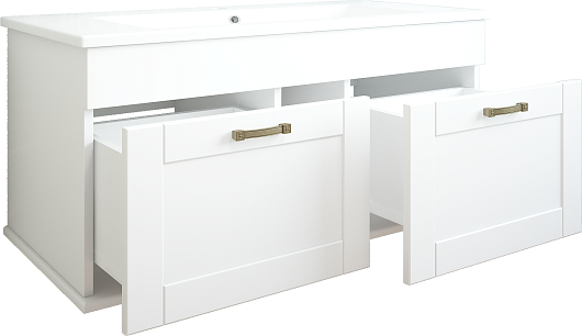 Sanflor Мебель для ванной Ванесса 95 Piano подвесная белая – фотография-8