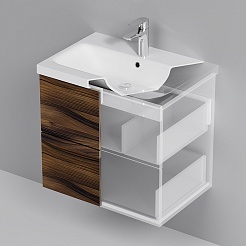 Am.Pm Тумба с раковиной Gem 60 подвесная орех – фотография-6