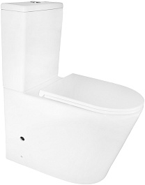 Azario Унитаз-компакт Margo AZ-2125-UQ1 безободковый с бачком с сиденьем микролифт белый – фотография-1