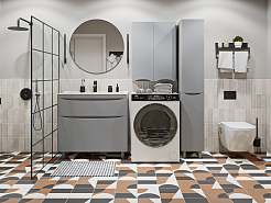 Vivon Шкаф-пенал Ostin 30R с бельевой корзиной серый матовый – фотография-5