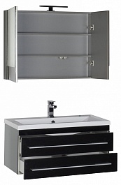 Aquanet Зеркальный шкаф "Верона 90" камерино черный – фотография-7