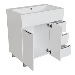 Mixline Тумба с раковиной Этьен 80 белая правая – фотография-2