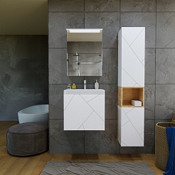 Бриклаер Тумба с раковиной Кристалл 50 белая – фотография-11