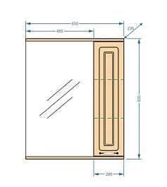 Stella Polare Зеркало-шкаф Кармела 65/С карпатская ель – фотография-2