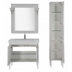 Aquanet Мебель для ванной Паола 90 Домино, белая/патина золото (186382) – фотография-7