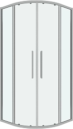 Grossman  Душевой уголок Cosmo 90x90x195 четверть круга профиль хром стекло прозрачное – фотография-1