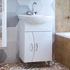 Mixline Мебель для ванной Эталон 52 L белая – фотография-4