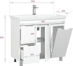 Onika Мебель для ванной Айленд 90 с б/к белая – фотография-16