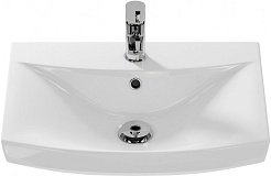 Onika Тумба с раковиной Харпер 55.10 белая глянцевая/мешковина – фотография-7