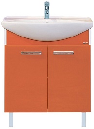 Misty Тумба с раковиной Джулия 75 прямая оранжевая – фотография-1