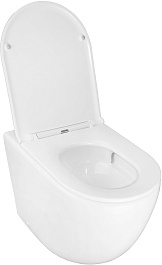 Azario Унитаз приставной Grado AZ-2141D-UQ1 безободковый с сиденьем микролифт белый – фотография-6