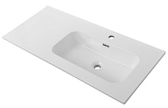 BelBagno Мебель для ванной Eco Cer-N 100 R bianco lucido ручки сатиновое золото – фотография-13