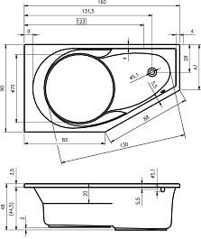 Riho Акриловая ванна YUKON PLUG & PLAY 160 R – фотография-3