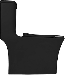 Azario Унитаз-моноблок Gressa AZ-1111MB безободковый с бачком с сиденьем микролифт черный матовый – фотография-3