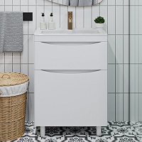 Vivon Тумба с раковиной Ostin 60 напольная белая матовая