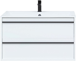 Aquanet Мебель для ванной Lino 90 подвесная белая матовая – фотография-4