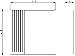 ASB-Mebel Зеркальный шкаф Мирано 75 R слоновая кость – фотография-5