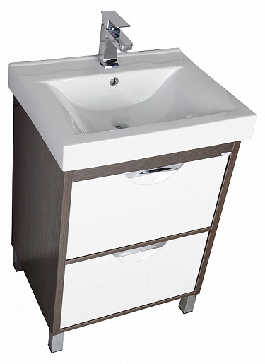 Aquanet Тумба с раковиной "Гретта 60" 2 ящика венге (171595) – фотография-10