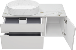 Brevita Тумба под раковину Pallisandro 100 L подвесная серая матовая – фотография-5