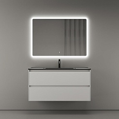 Sancos Тумба с раковиной Cento 100 белый глянец раковина Element 101 CN7003MB – фотография-3