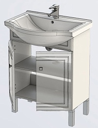 Aquanet Тумба с раковиной "Стайл 65" с дверцами – фотография-4