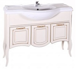 ASB-Woodline Мебель для ванной Эмили 105 бежевый/ патина золото – фотография-3