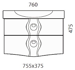  Тумба с раковиной "Tondo 75" белая – фотография-3
