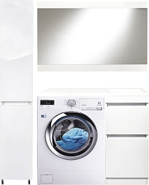 Style Line Тумба с раковиной Даллас 100 R Люкс, белая PLUS эмаль – фотография-5