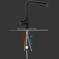 Gappo Смеситель для кухни G4390-10 черный – фотография-14