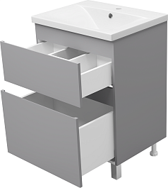 Misty Тумба под раковину Лаки 60 серая – фотография-4