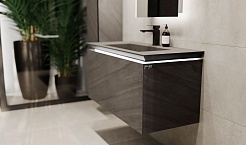 Jorno Тумба с раковиной Incline 100 подвесная бетон – фотография-6