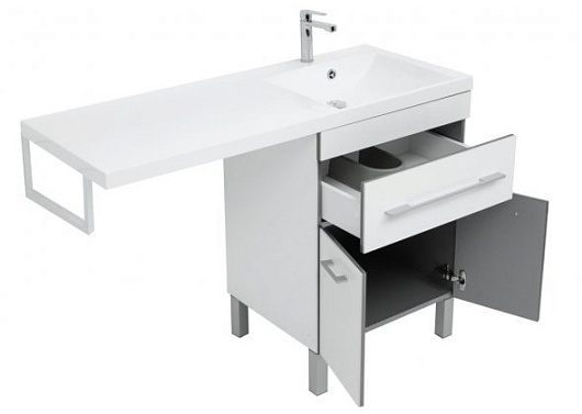 Aquanet Тумба с раковиной Верона 120 R напольная белая – картинка-5