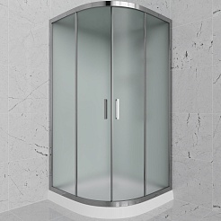 Frank Душевая кабина F400 M Brilliant без крыши профиль хром стекло матовое – фотография-1