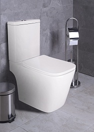 Azario Унитаз-компакт Ferra AZ-1015 безободковый с бачком с сиденьем микролифт белый – фотография-2