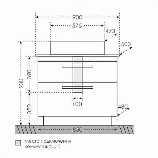 СанТа Тумба с раковиной Нептун 90 – фотография-4
