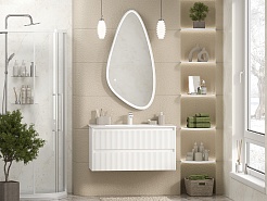 Brevita Тумба с раковиной Riva 100 подвесная белая – фотография-3