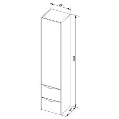 Aquanet Пенал для ванной "Франка 40" белый – фотография-7