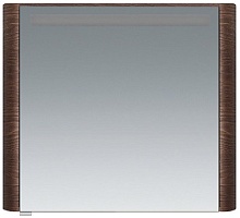 Am.Pm Зеркальный шкаф Sensation 80 R, с подсветкой, табачный дуб, текстурирован