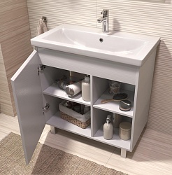 Vigo Мебель для ванной Milos 800-1-0 белая матовая – фотография-4